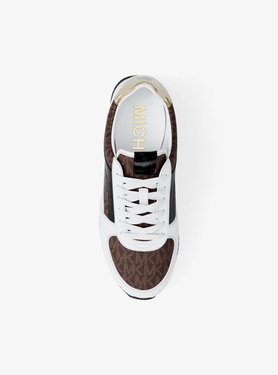 Cindy Smooth and Signature Logo Trainers in BROWN MULTI | Michael Kors