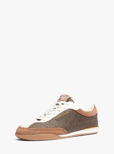 Nolan Signature Logo Sneaker  in BROWN MULTI | Michael Kors