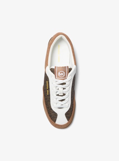 Nolan Signature Logo Sneaker  in BROWN MULTI | Michael Kors