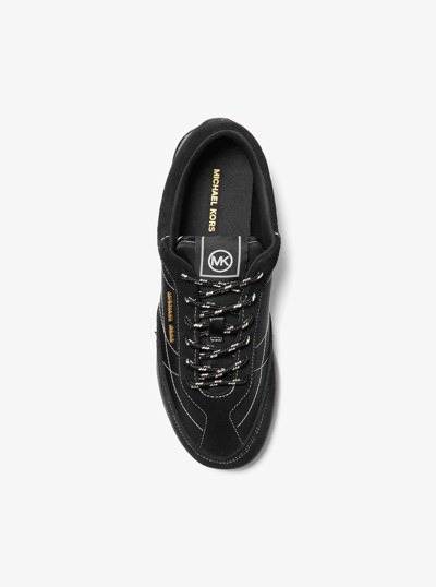 Nolan Suede and Nylon Sneaker   in BLACK | Michael Kors