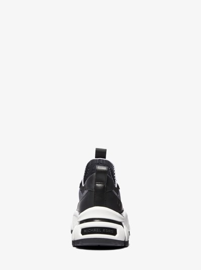 Darius Two-Tone Stretch Knit Trainer in BLACK/WHITE | Michael Kors