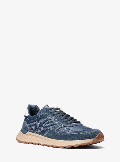 Dax Leather Trainer in NAVY | Michael Kors