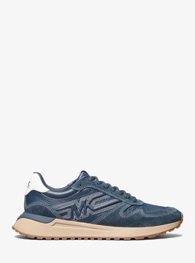 Dax Leather Trainer in NAVY | Michael Kors
