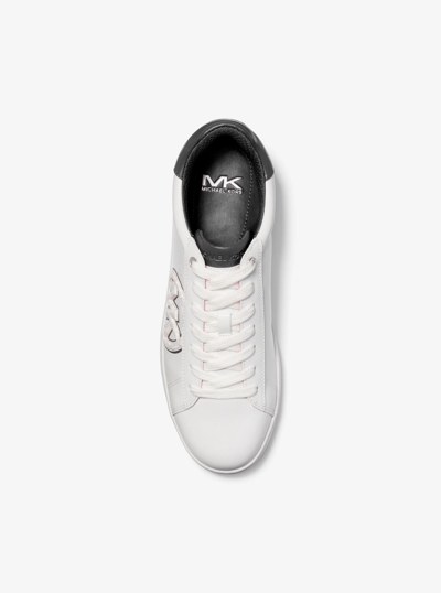 Jacob Logo Embellished Lace-Up Sneaker in BLACK | Michael Kors