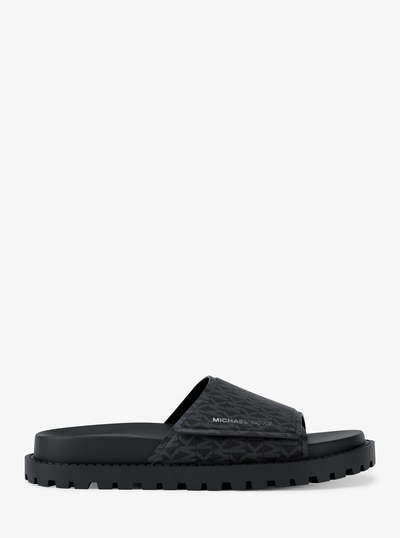 Luka Signature Logo Slide Sandal in BLACK | Michael Kors