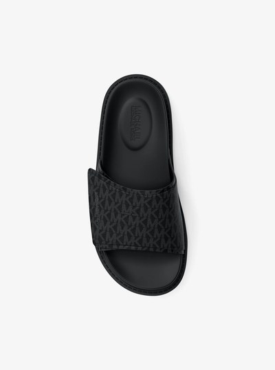 Luka Signature Logo Slide Sandal in BLACK | Michael Kors