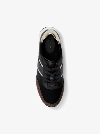 Mabel Mixed-Media Trainer in BLK/BROWN | Michael Kors