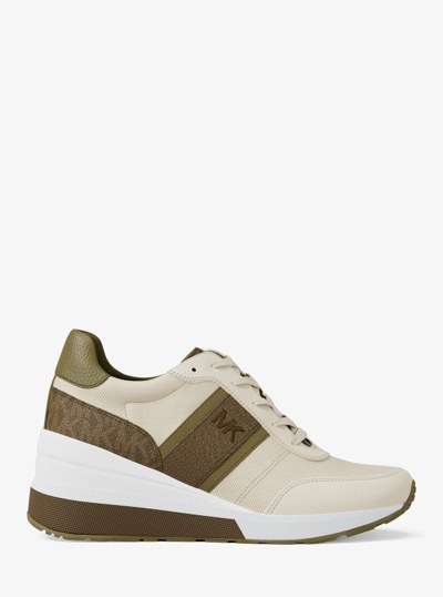 Mabel Mixed-Media Trainer in LODEN | Michael Kors