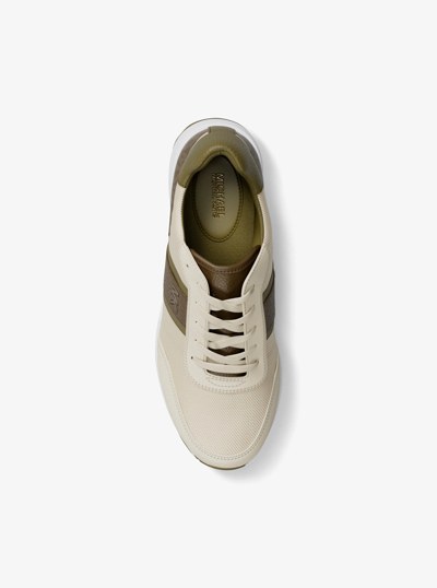 Mabel Mixed-Media Trainer in LODEN | Michael Kors
