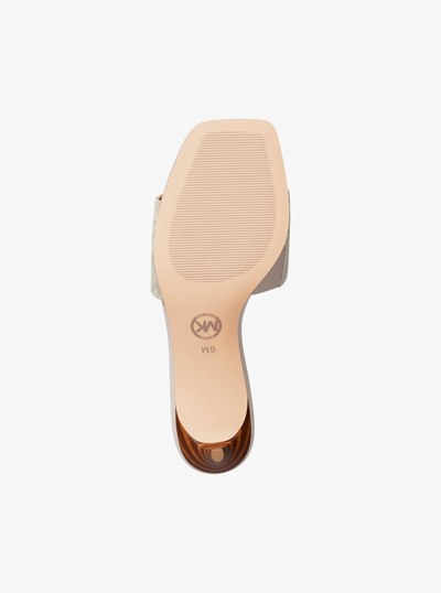 Natalie Signature Logo Kitten Sandal in VANILLA | Michael Kors