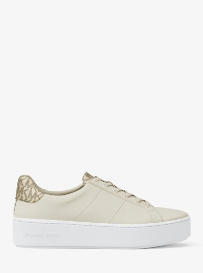 Poppy Metallic Logo Trainer in PALE GOLD | Michael Kors