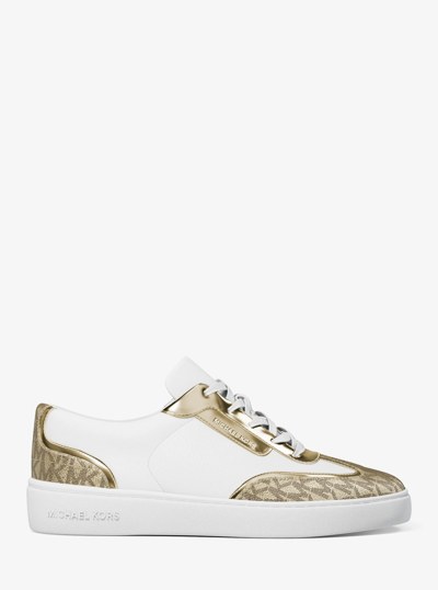 Starr Mixed-Media Sneaker in PALE GOLD | Michael Kors