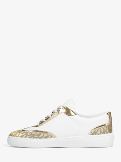 Starr Mixed-Media Sneaker in PALE GOLD | Michael Kors