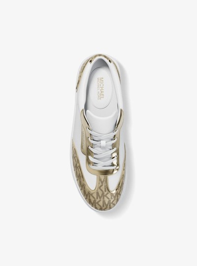 Starr Mixed-Media Sneaker in PALE GOLD | Michael Kors