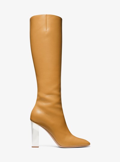 Carly Leather Boot in CAMEL | Michael Kors