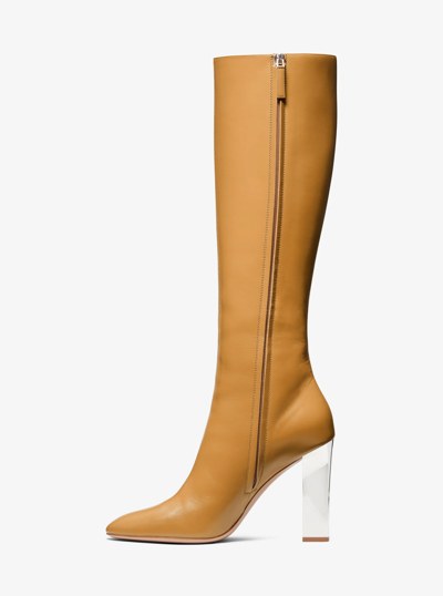 Carly Leather Boot in CAMEL | Michael Kors