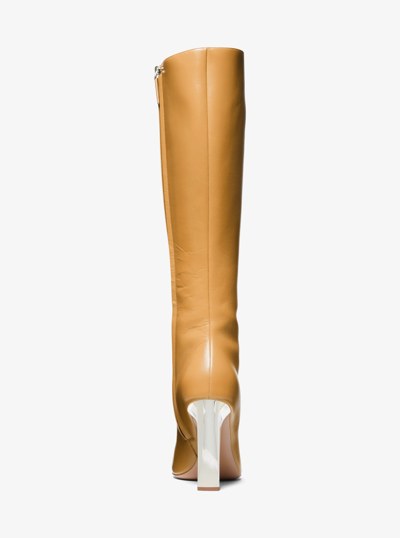 Carly Leather Boot in CAMEL | Michael Kors
