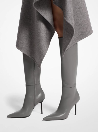 Angelina Leather Boot in SLATE | Michael Kors