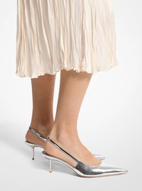 Emma Metallic Leather Slingback Pump