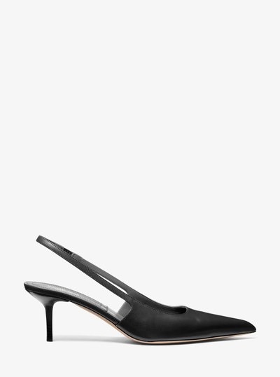 Emma Leather Slingback Pump in BLACK | Michael Kors