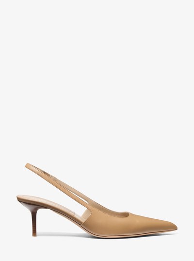 Emma Leather Slingback Pump in CAPPUCCINO | Michael Kors