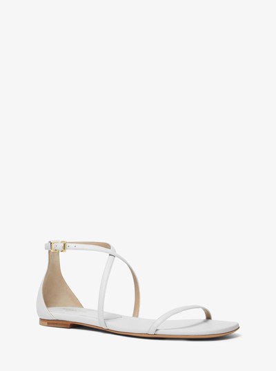 Polly Leather Sandal in OPTIC WHITE | Michael Kors