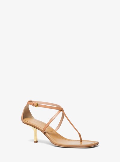 Anna Leather Sandal in SUNTAN | Michael Kors