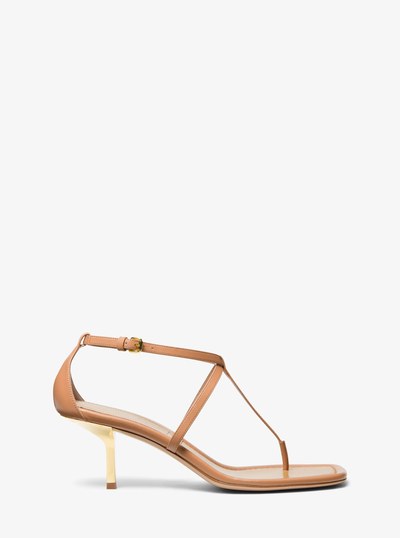 Anna Leather Sandal in SUNTAN | Michael Kors