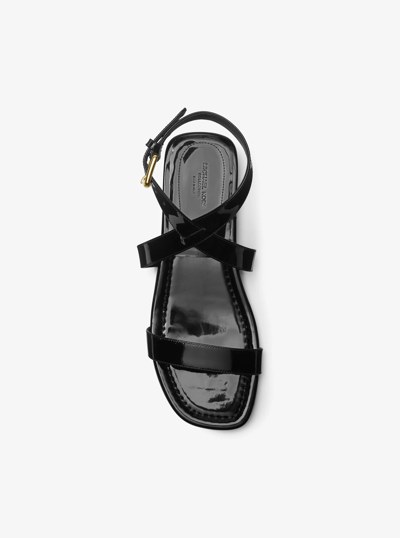 Bridgette Patent Leather Sandal in BLACK | Michael Kors