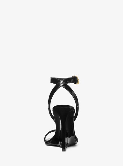 Claudia Patent Leather Wedge Sandal in BLACK | Michael Kors