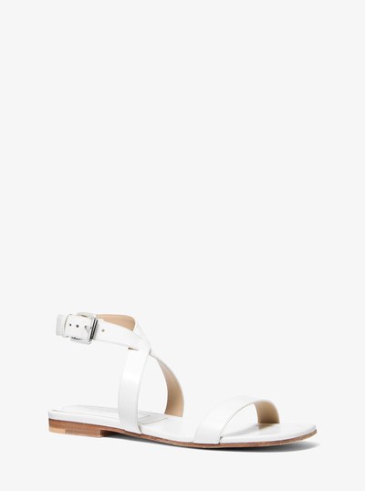 Bridgette Leather Sandal in OPTIC WHITE | Michael Kors