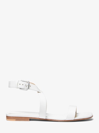 Bridgette Leather Sandal in OPTIC WHITE | Michael Kors