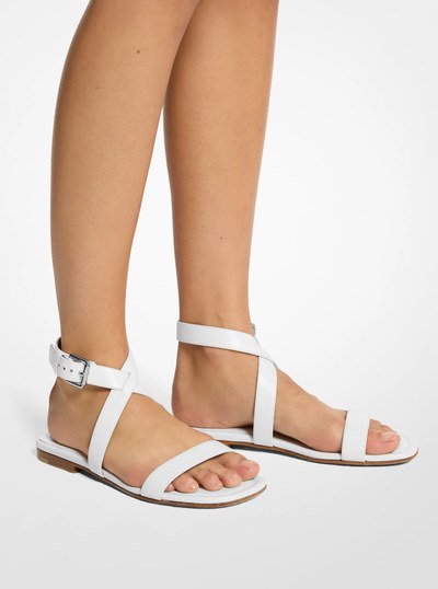 Bridgette Leather Sandal in OPTIC WHITE | Michael Kors