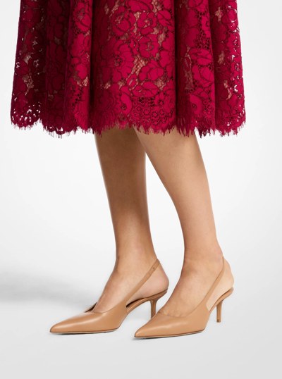 Emma Leather Slingback Pump in SUNTAN | Michael Kors