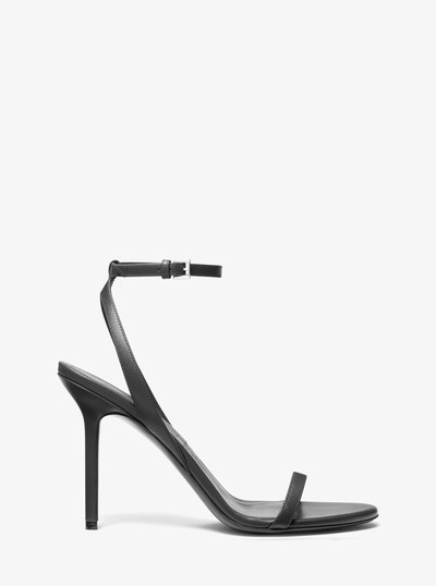 Gwyneth Leather Sandal in BLACK | Michael Kors