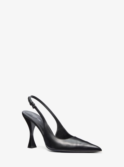 Isabella Leather Slingback Pump in BLACK | Michael Kors