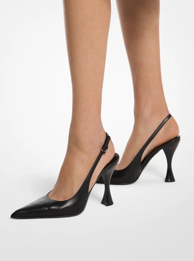 Isabella Leather Slingback Pump in BLACK | Michael Kors