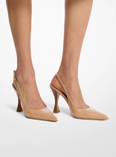 Isabella Leather Slingback Pump in PEANUT | Michael Kors