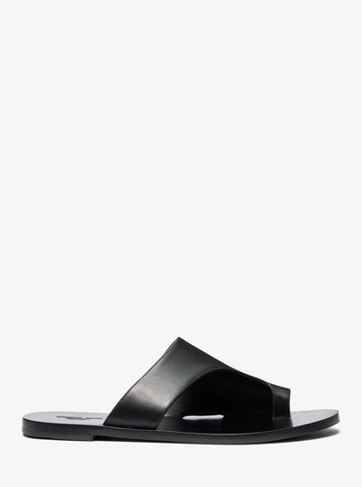 Nettuno Leather Thong Sandal in BLACK | Michael Kors