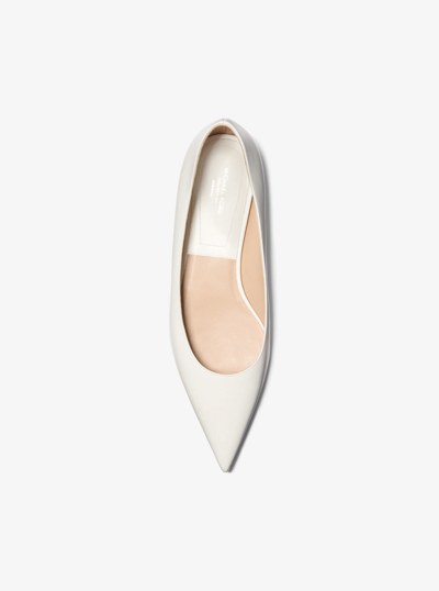 Renata Leather Skimmer Flats in OPTIC WHITE | Michael Kors