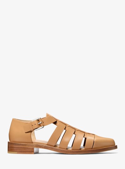 Stromboli Leather Fisherman Sandal in PEANUT | Michael Kors