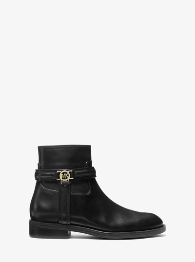 Mindy Leather Boot in BLACK | Michael Kors