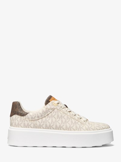 Romey Two-Tone Logo Platform Sneaker in VANILLA | Michael Kors