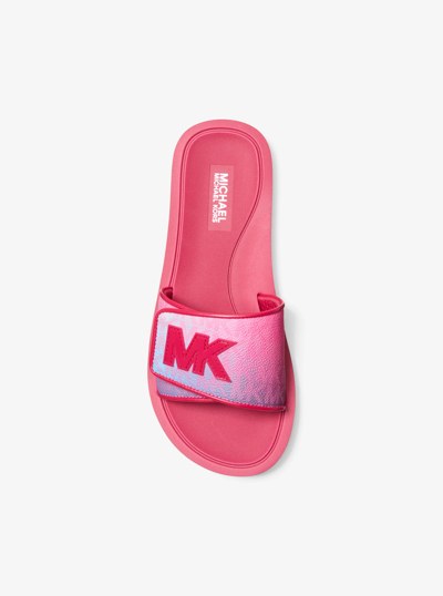 Palmer Ombr&eacute; Signature Logo Slide Sandal in DARK RASPBERRY MULTI | Michael Kors