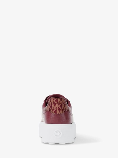 Espadrille &agrave; plateforme Romey &agrave; rayures et &agrave; logo Signature in CERISE | Michael Kors