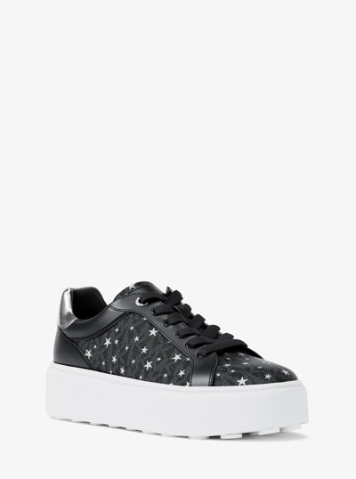 Romey Printed Signature Logo Sneaker in BLACK | Michael Kors