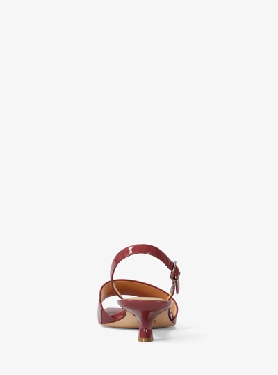 Merrie Patent Kitten Heel Sandal in MAROON | Michael Kors
