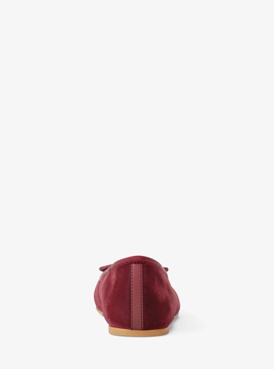 Savannah Logo Debossed Velvet Ballet Flat in MAROON | Michael Kors