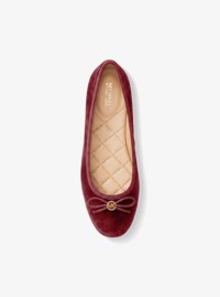 Savannah Logo Debossed Velvet Ballet Flat