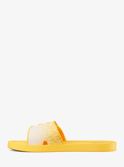 Palmer Ombr&eacute; Signature Logo Slide Sandal in DAISY YELLOW | Michael Kors